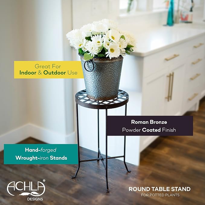 Achla Designs Flowers Plant Stand, 12-in H