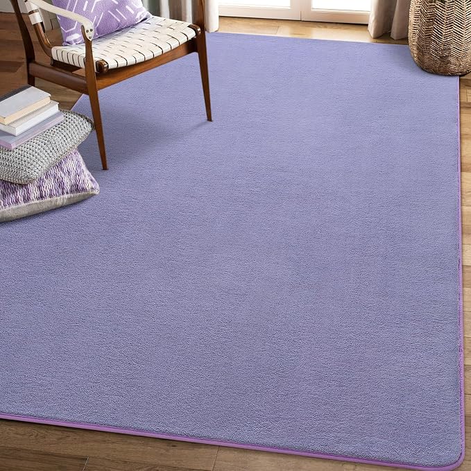 Amearea Modern Soft Hallway Runner Rug, 2x6 Feet Purple Washable Runner Rug | Fluffy Bedroom Bedside Rugs, Indoor Non Slip Memory Foam Rug Carpet for Hallway Entrance Kitchen Living Room Decor