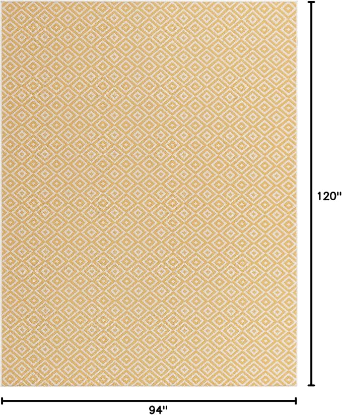 Unique Loom Jill Zarin Outdoor Collection Area Rug - Costa Rica (7' 10'' x 10' Rectangle, Yellow Ivory/ Ivory)