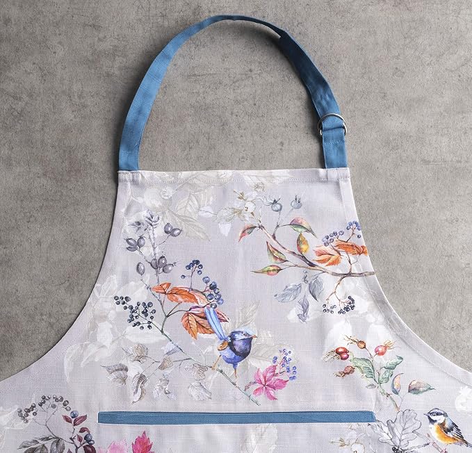 Maison d' Hermine Aprons for women with Pocket 100% Cotton (27.50"x31.50") | Adjustable Neck Strap & long ties Apron Men Chef Wedding Cooking Gardening Server Maid