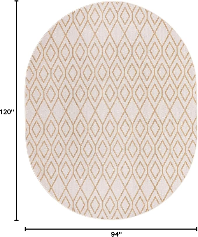 Jill Zarin Outdoor Collection Area Rug - Turks and Caicos (7' 10" x 10' Oval Beige/Brown)
