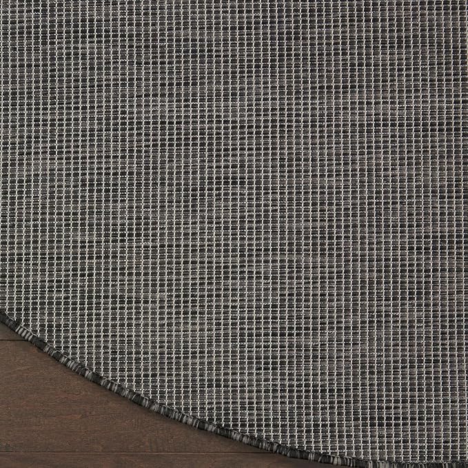 Nourison Home Positano Charcoal 6' x Round Area Rug - Easy Clean, Non Shedding, Bed Room, Living Room, Dining Room, Kitchen (6' x Round)