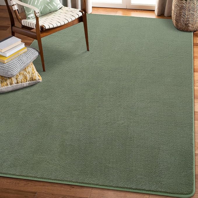 Amearea Modern Soft Hallway Runner Rug, 2x6 Sage Green Washable Runner Rugs | Fluffy Bedroom Bedside Rugs, Indoor Non Slip Memory Foam Rug Carpet for Hallway Entrance Kitchen Living Room Decor