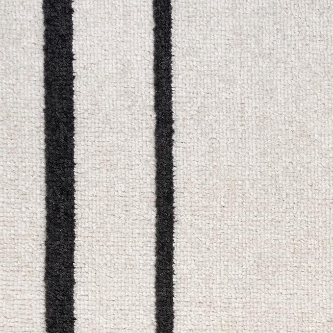 Nourison Home Nourison Essentials Ivory/Black 6' x 9' Area Rug - Easy Clean, Non Shedding, Bed Room, Living Room, Dining Room, Kitchen (6' x 9')
