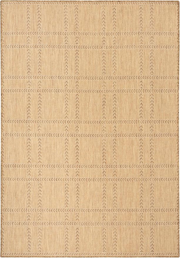 Nourison Home Horizon Indoor/Outdoor Natural 6' x 9' Area Rug - Easy Clean, Non Shedding, Bed Room, Living Room, Dining Room, Kitchen (6' x 9')