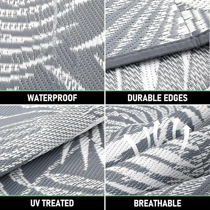 Outdoor Rug 5x7Ft Outdoor Plastic Straw Rug Waterproof Outdoor Rugs for Patios Clearance Indoor Outdoor Rug for Patio Decor Porch Camping