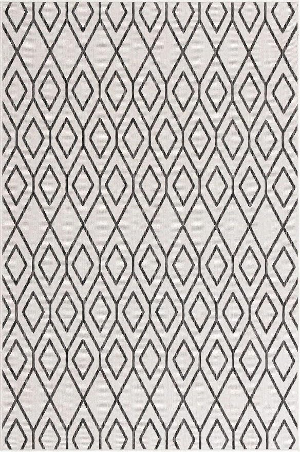 Jill Zarin Outdoor Collection Area Rug - Turks and Caicos (6' x 9' Rectangle Ivory/Black)