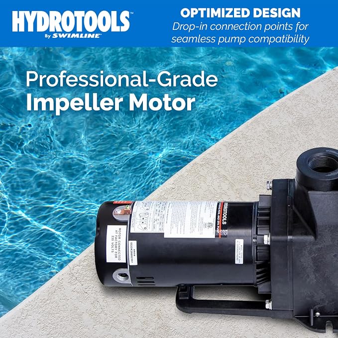 Swimline HYDROTOOLS Replacement Pool Pump Motor for Inground Pumps 1.5 HP Large Pools Compatible with Hayward Super Pump 1.5 Horse Power 75015 | Replacement 1.5 HP Pool Pump Motor For Inground Pumps, Fits Hayward Super Pump, DOE-compliant Single-speed ...