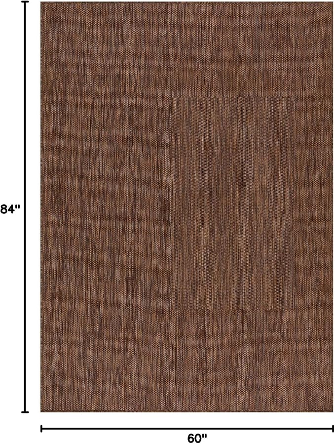 CAMILSON Outdoor Rug 5x7 Modern Area Rugs for Indoor and Outdoor Patios and Porches - Waterproof, Washable, Non-Shedding, Easy-to-Clean Outside Carpet (5 x 7, Solid - Gold)
