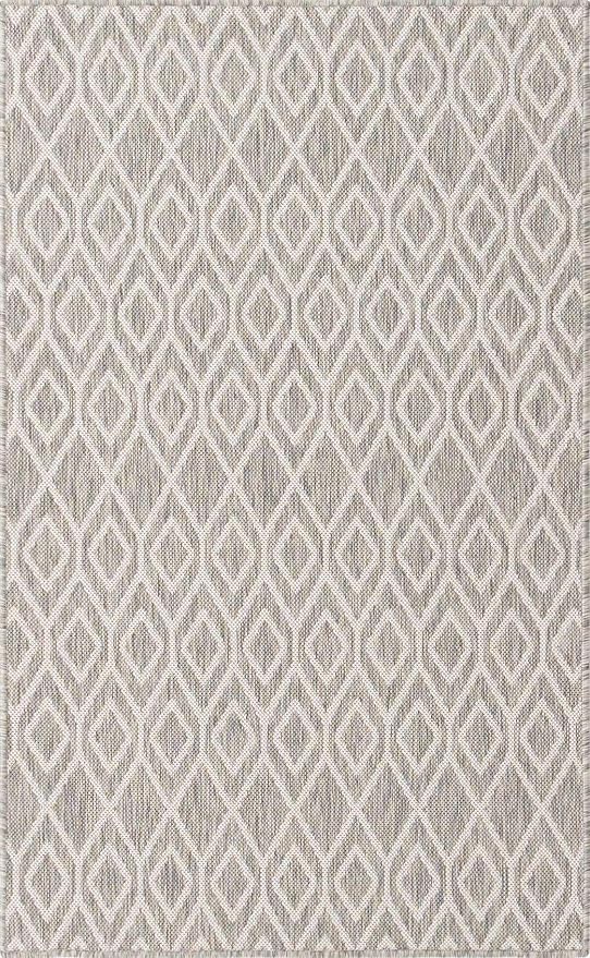 Jill Zarin Outdoor Collection Area Rug - Turks and Caicos (3' 3" x 5' 3" Rectangle Gray Cream/Cream)