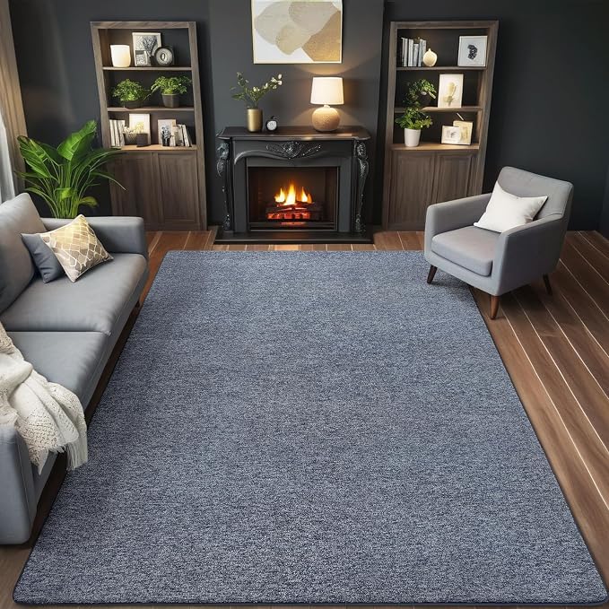 AROGAN 7x10 Area Rugs for Living Room Non Slip Dorm Bedroom Rug, Blue | Modern Area Rugs with Soft Memory Foam, Minimalist Washable Indoor Floor Carpet for Dining Room Office Kids Playroom Decor