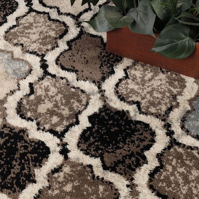 Superior Modern Indoor Area Rug, Non Slip Rug, 3'x5', Ivory | Geometric Design Floor Décor, Easy Care High Traffic Areas Living Dining Room, Bedroom, Office, Entryway, Viking Collection