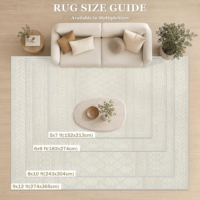5x7 Area Rug For Living Room, Washable Gray Rugs Non Slip Low Pile | Neutral Large Soft Rug，Modern Geometric Carpet For Bedroom Dining Room Home Office Decor rug