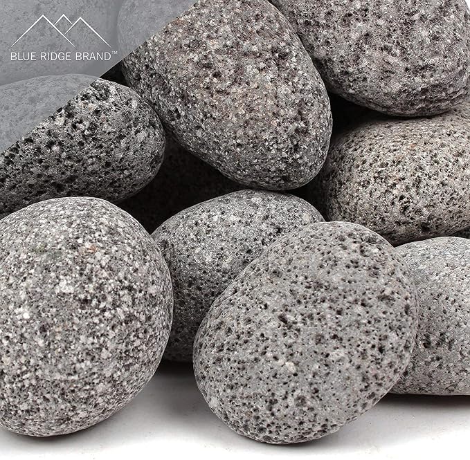 Lava Rock - 10-Pound Tumbled Lava Stones - 2" Black/Gray Lava Pebbles - Volcanic Rock - Landscaping Rocks - Medium