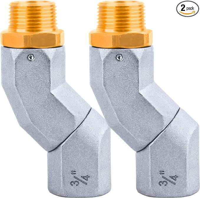 2PCS 3/4 Inch NPT Fuel Hose Swivel - Multi Plane 360° Rotating Connector for Fuel, Water, Diesel, Gasoline, Kerosene Transfer Pumps, Tanks, and Nozzles