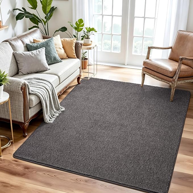 Keeko 5x5 Square Area Rugs for Living Room Bedroom,Soft Washable Carpet | Modern Indoor Memory Foam Entryway Rug Low Pile Minimalist Non Slip Rug for Kids Nursery Dorm Room Home Decor
