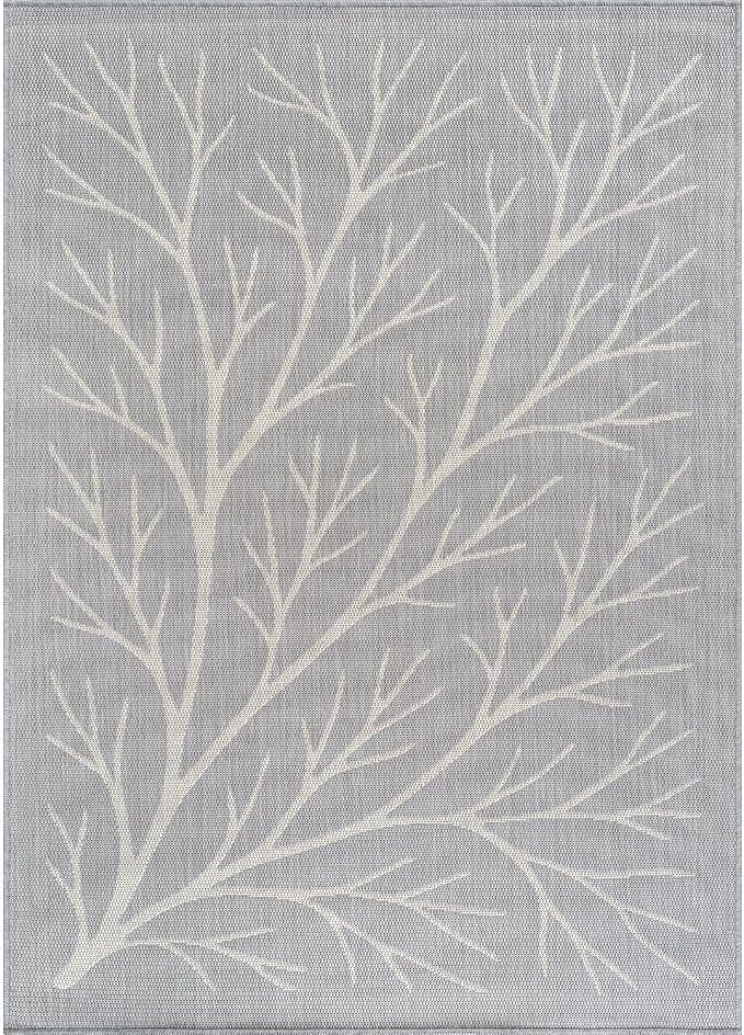 Washable Indoor Outdoor Rug 10x14 Modern Area Rugs Branch Pattern Non Shedding Waterproof Easy Clean Patio Deck Porch Living Room Bedroom Garden RV (10 X 14 Gray)