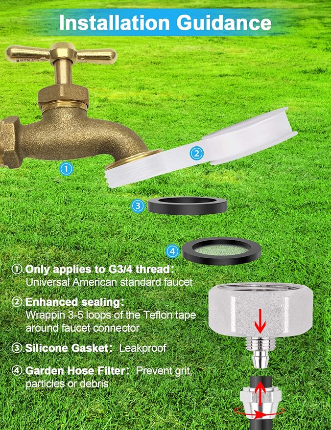 Misters for Outside Patio 89FT(27.3M)+34 Brass Mist Nozzles+a Brass Adapter(3/4") Detachable Outdoor misting Cooling System for Garden, Waterpark, Greenhouse, Backyard