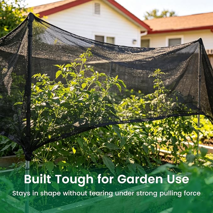 50% 30 X 50 FT Black Shade Cloth, Outdoor Woven Sun Shade with Grommets, Durable Breathable Netting Shading Antifreezing for Patio, Garden, DIY Home, Plants Cover, Greenhouse, Dog Kennel