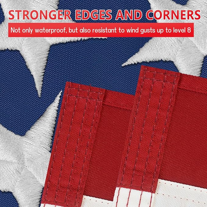 American flag 3x5 FT for Outside,Heavy Duty Non Fading US Flags for High Wind Outdoor,Waterproof UV Resistant USA Flag with Embroidered Stars, Sewn Stripes, Brass Grommets,All Weather