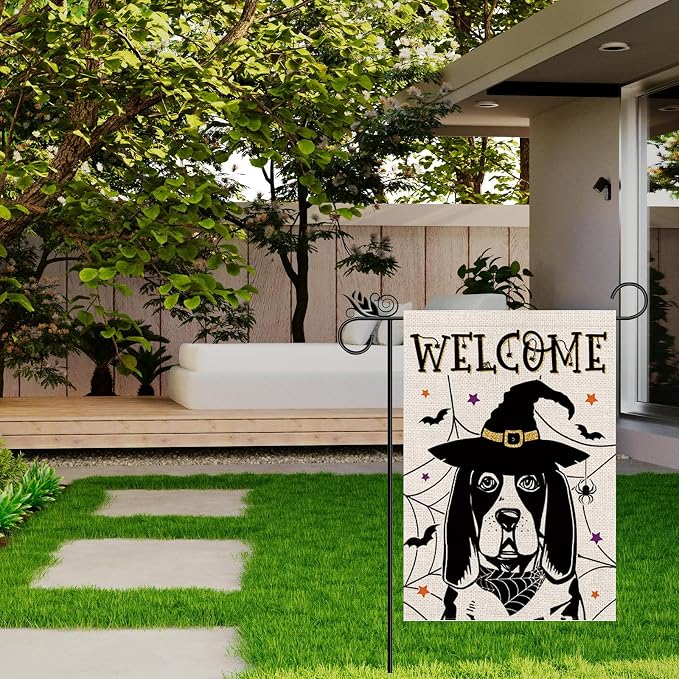 Seasonal Garden Flags Basset Hound Double Sided Flags Set of 11 Holiday Farmhouse Indoor Outdoor Yard Lawn Christmas Gifts Decorations 12.5x18 Inch