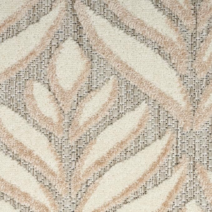 Nourison Home Aloha Ivory Grey 7' x 10' Area Rug - Easy Clean, Non Shedding, Bed Room, Living Room, Dining Room, Kitchen (7' x 10')