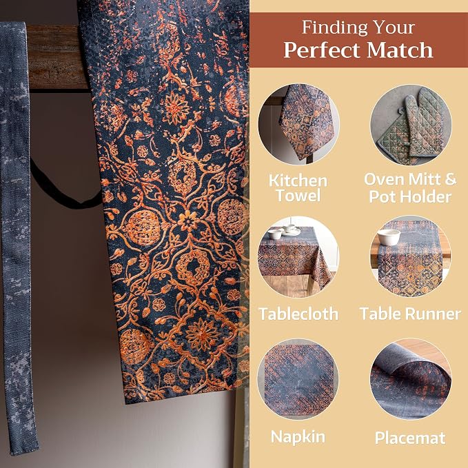 Maison d' Hermine Aprons for women with Pocket 100% Cotton (27.50"x31.50") | Adjustable Neck Strap & long ties Apron Men Chef Wedding Cooking Gardening Server Maid