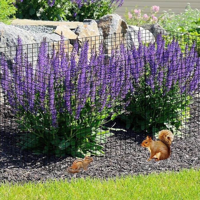 10 Pack Round Plant Protector from Animals, 12'' x 12'' Metal Plant Cages，30Pcs Metal Mesh to Keep Animals Out, Garden Protection Bunny Barricades, Wire Plant Protectors for Rabbits Chicken Duck