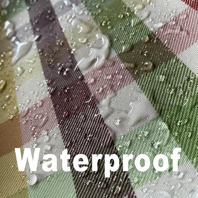 Waterproof Checkered Tablecloth Fabric - Rectangle 58x84 Inch Christmas Thanksgiving Day Table Cloth for Indoor/Outdoor Use - Harvest Table Cover for Kitchen,BBQs,Parties