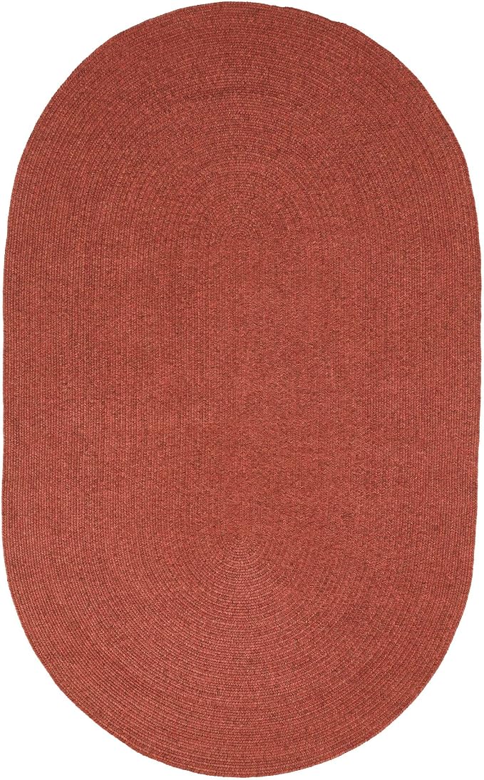 Superior Indoor/Outdoor Area Rug, Reversible Braided Floor Decor for Living Room, Kitchen, Patio, Front Porch, Modern Boho Farmhouse Rugs, Hardwood, Bedroom Accessories, 6' x 9', Brick