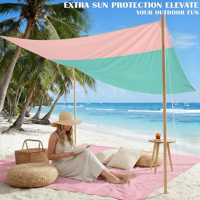 Famstar Beach Blanket Oversized Extra Large 78"X81"/10'X9',Waterproof Sandproof Beach Blanket 2-8 Adults Lightweight Durable for Travel Camping Hiking Picnic