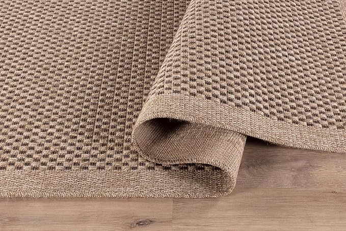 CAMILSON Easy Jute Rug 5x7, Indoor Outdoor Natural Color Fiber Area Rugs for Living Room Patio and Kitchen Rug, Sisal Boho Woven Design, Easy-Cleaning, Washable Outside Carpet Alfombras para(5 x 7)