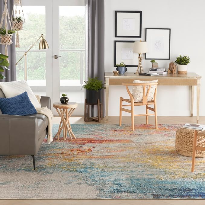 Nourison Home Celestial Sealife 10' x 14' Area Rug - Easy Clean, Non Shedding, Bed Room, Living Room, Dining Room, Kitchen (10' x 14')