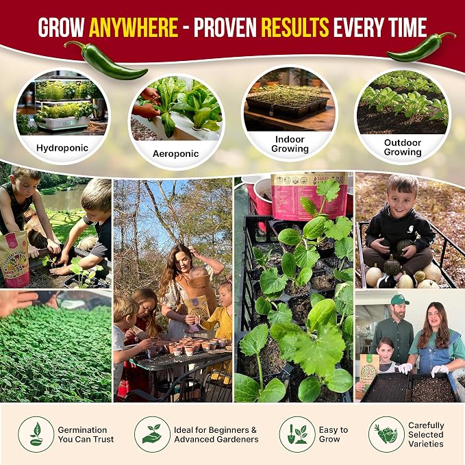 Organo Republic 14 Herbs & Veggies Salsa Mix Seeds Variety Pack - 5,180+ Non GMO Heirloom Herb, Tomato & Chili Pepper Seeds for Planting Outdoor & Indoor Home Gardening: Basil, Cilantro Onion, Peppers