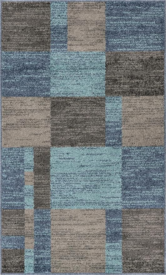 Unique Loom Autumn Collection Area Rug - Providence (3' 3" x 5' 3" Rectangle, Blue Gray/ Light Brown)