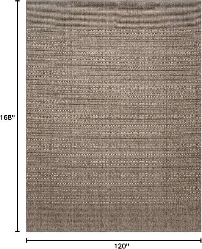 Nourison Home Tulum Brown 10' x 14' Area Rug - Easy Clean, Non Shedding, Bed Room, Living Room, Dining Room, Kitchen (10' x 14')