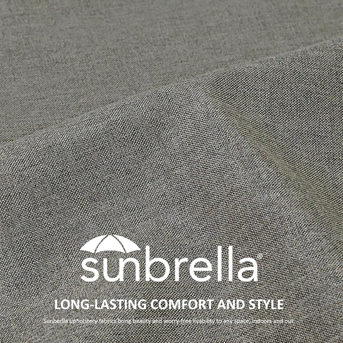 Unimatta Sunbrella Outdoor High Back Chair Cushion Seat Pads, 44 x 21 Inch Water-Repellent & Fade-Resistant Patio Furniture Cushions with Ties for Adirondack, Rocking Chairs, Cast Shale