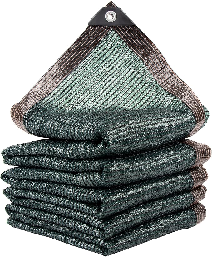 70% 10 X 20 FT Green Shade Cloth, Outdoor Woven Sun Shade with Grommets, Durable Breathable Netting Shading Antifreezing for Patio, Garden, DIY Home, Plants Cover, Greenhouse, Dog Kennel