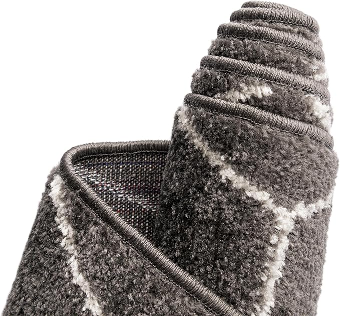 Unique Loom Trellis Frieze Collection Area Rug - Geometric (7' 1" x 10', Dark Gray/ Ivory)