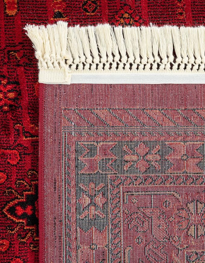 Unique Loom Tekke Collection Area Rug - Sheibani (3' 3" x 5' 3" Rectangle, Red/ Black)