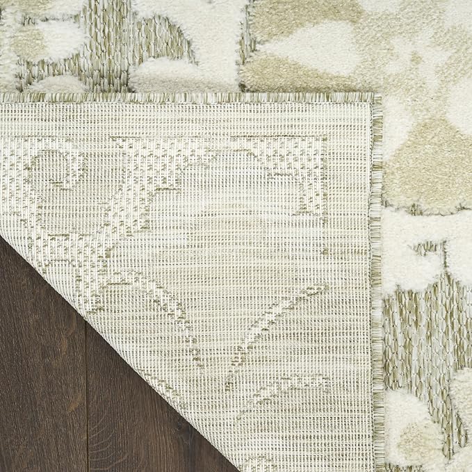 Nourison Home Aloha Ivory Sage 2'8" x 4' Area Rug - Easy Clean, Non Shedding, Bed Room, Living Room, Dining Room, Kitchen (3' x 4')