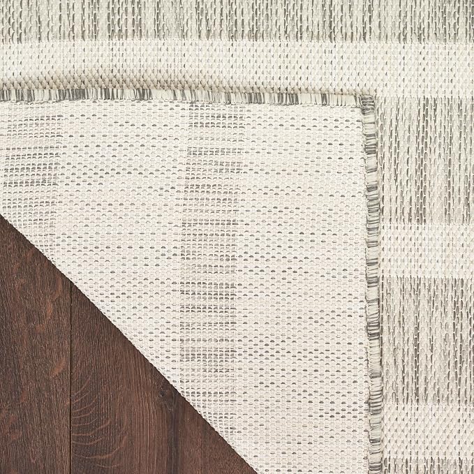 Nourison Home Positano Grey Ivory 7' x 10' Area Rug - Easy Clean, Non Shedding, Bed Room, Living Room, Dining Room, Kitchen (7' x 10')