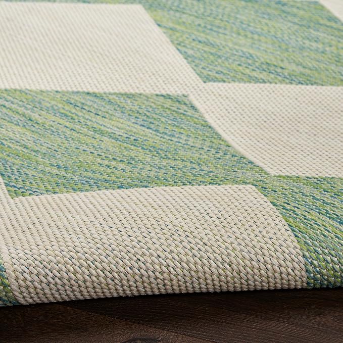 Nourison Home Positano Blue Green 4' x 6' Area Rug - Easy Clean, Non Shedding, Bed Room, Living Room, Dining Room, Kitchen (4' x 6')