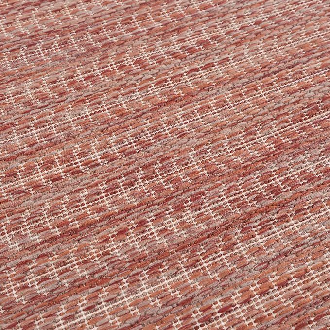 Adiva Rugs Outdoor Indoor Area Rug, Weather Resistant, Easy to Clean, Stain Resistant Floor Mat for Dining Room, Backyard, Deck, Patio (Copper Weiss, 2' x 3')