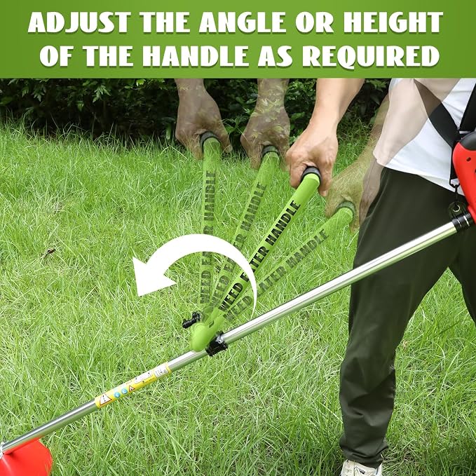 Upgraded Ergonomic Weed Eater Handle Extension, String Trimmer Handle with Shoulder Harness, Weeder Handle Grip for Lawn Care and Landscaping