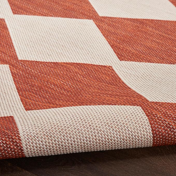 Nourison Home Positano Terracotta 6' x 9' Area Rug - Easy Clean, Non Shedding, Bed Room, Living Room, Dining Room, Kitchen (6' x 9')