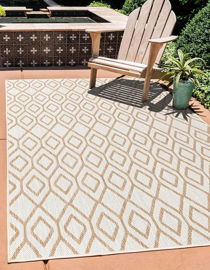 Jill Zarin Outdoor Collection Area Rug - Turks and Caicos (4' x 6' Rectangle Beige/Brown)