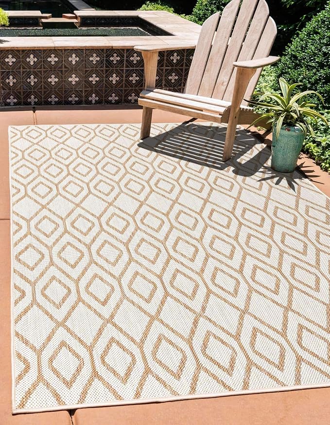Jill Zarin Outdoor Collection Area Rug - Turks and Caicos (7' x 10' Rectangle Beige/Brown)