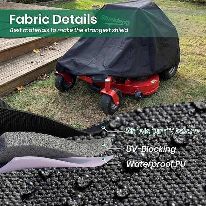 Zero Turn Mower Cover - Heavy Duty 600D Oxford Waterproof Lawn Mower Cover for All-Weather Outdoor Storage, Fits John Deere, Greenworks, EGO, Toro, Craftsman, Husqvarna, Honda & More