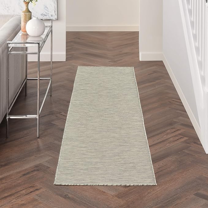 Nourison Home Positano Light Grey 2'2" x 8' Area Rug - Easy Clean, Non Shedding, Bed Room, Living Room, Dining Room, Kitchen (8' Runner)